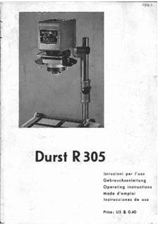 Durst R 305 manual. Camera Instructions.